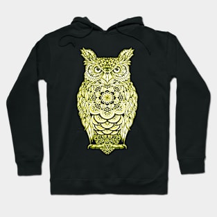 Yellow Owl, Fun Bird Graphic For Owl Lovers Hoodie